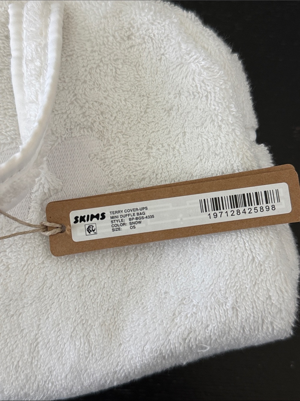 Skims terry cloth mini duffle bag NWT - Picture 5 of 5
